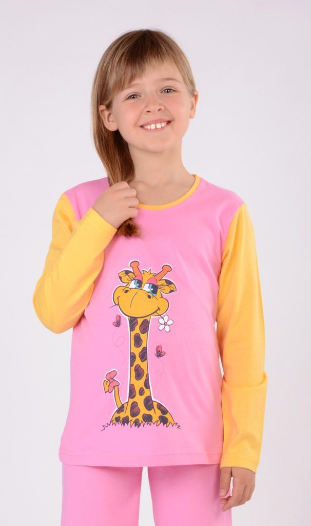 Plavky-Pradlo.cz - Dětské pyžamo dlouhé Malá žirafa - tyrkysová - Vienetta  Kids - dívčí pyžama - dětská pyžama, DĚTSKÉ OBLEČENÍ