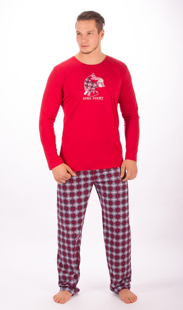 Plavky-Pradlo.cz - Pánské pyžamo dlouhé Opice s popcornem - červená - Cool  Comics - dlouhá pyžama - Pánská pyžama, PÁNSKÉ PRÁDLO