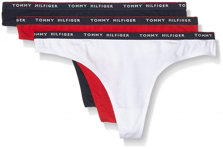 Plavky-Pradlo.cz - Dámské kalhotky tanga TOMMY HILFIGER Essentials 3pack  navy/red/white - TOMMY HILFIGER - tanga - Kalhotky, DÁMSKÉ PRÁDLO