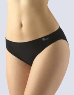 GINA dámské kalhotky klasické s úzkým bokem, bezešvé, Bamboo Soft 00046P - černá
