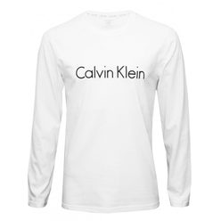 Pánské tričko CALVIN KLEIN s dlouhým rukávem bílé