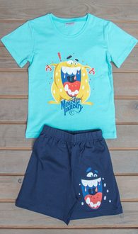 Dětské pyžamo šortky COOL COMICS Monster - tyrkysová