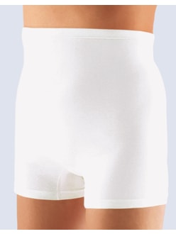 GINA dámské boxerky vyšší, kratší nohavička, šité, klasické, jednobarevné 13002P - bílá
