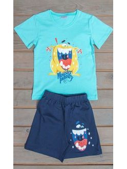 Dětské pyžamo šortky COOL COMICS Monster - tyrkysová