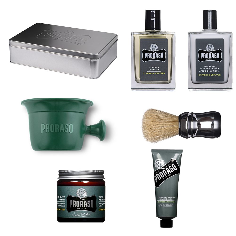 Velká dárková sada na holení Proraso Cypress & Vetyver