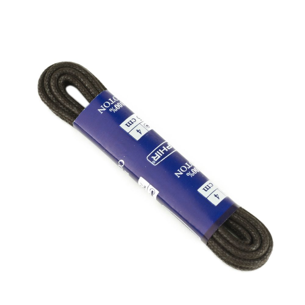 Saphir Tenké kulaté voskované tkaničky Saphir - tmavě hnědé - 60 cm