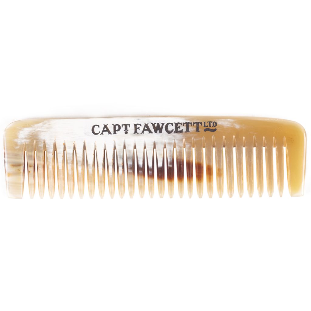 Rohovinový hřeben Cpt. Fawcett s koženým pouzdrem - Captain Fawcett -  Hřebeny a kartáče - Vlasy, Kosmetika - Gentleman Store