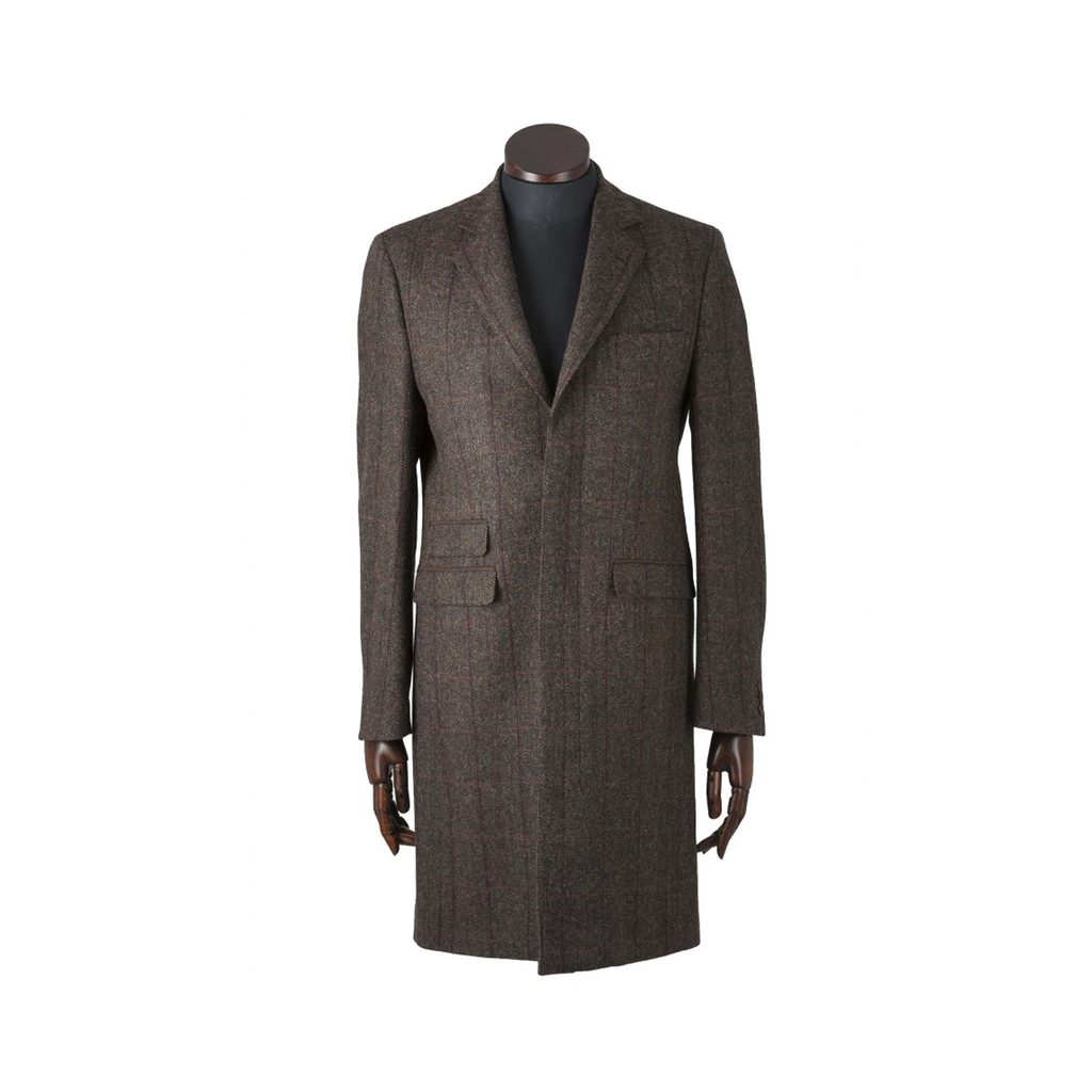 Vlněný kabát Walker Slater Nathan - Shetland Tweed Wide Herringbone  Windowpane - Walker Slater - Bundy a kabáty - Oblečení - Gentleman Store