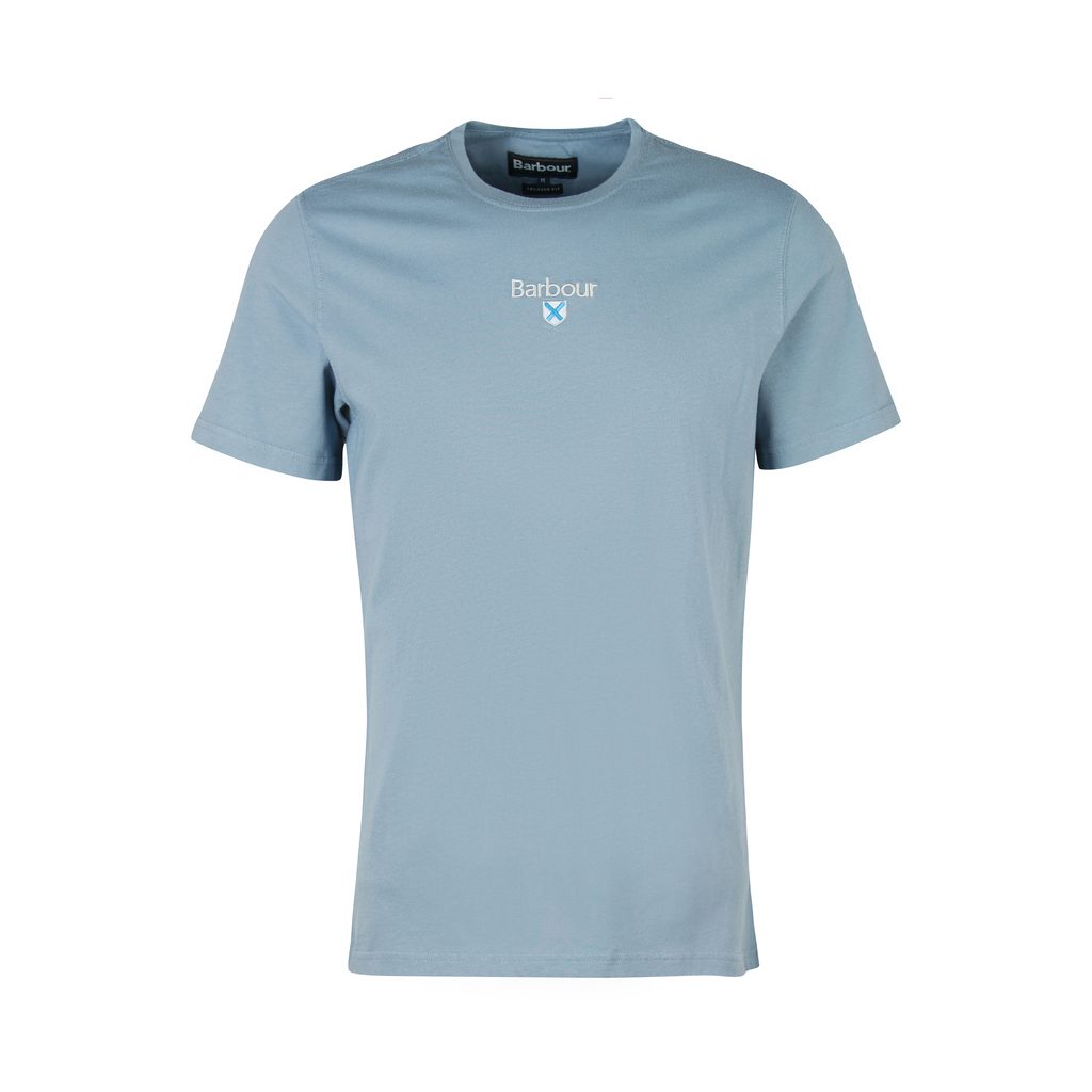 Bavlněné tričko Barbour Stockton Tee - Washed Blue - Barbour - Trička -  Oblečení - Gentleman Store