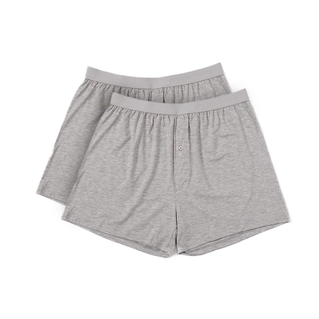 Trenýrky Organic Basics TENCEL™ Lite Boxer Shorts - šedý melanž (2 ks) -  Organic Basics - Spodní prádlo - Oblečení - Gentleman Store