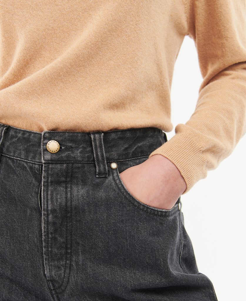 Barbour Moorland High-Rise Jeans — Black - Volnější dámské džíny