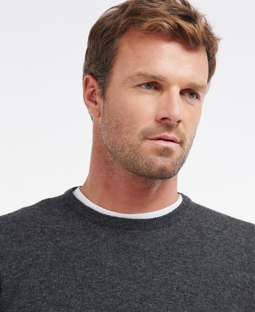 Barbour Essential Lambswool Crew Neck Sweatshirt Charcoal