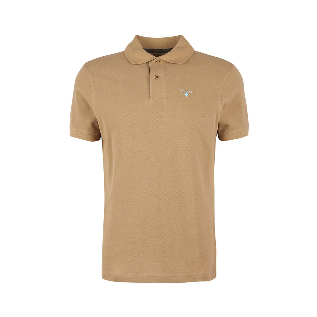 Barbour Tartan Poloshirt Pique — Military Brown - Jednoduché polo tričko z  piké bavlny - Barbour - Polo trička - Oblečení - Gentleman Store