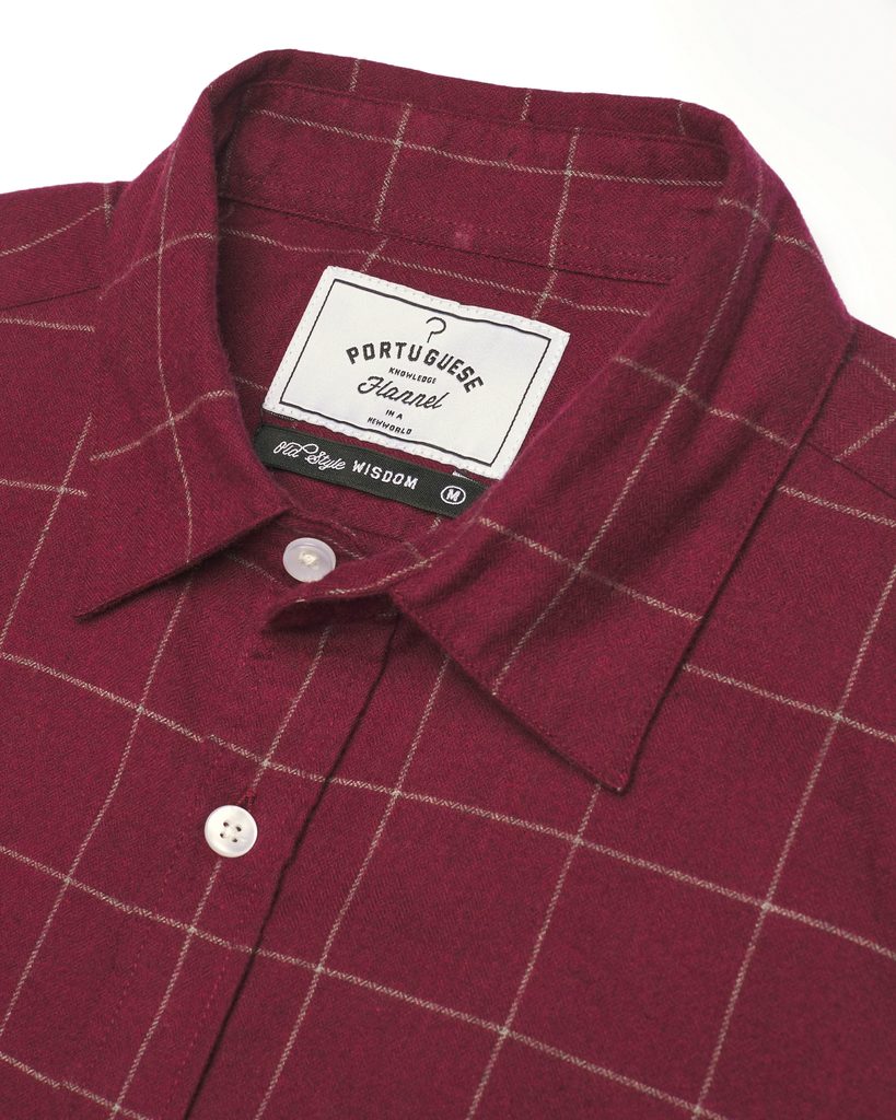 Lehká flanelová košile Portuguese Flannel Checkline - Bordeaux - Portuguese  Flannel - Flanelové - Košile, Oblečení - Gentleman Store
