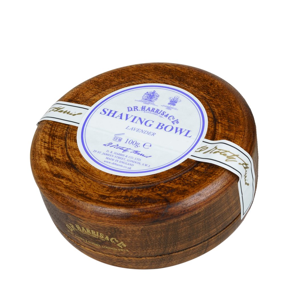 Tmavá dřevěná miska s mýdlem na holení D.R. Harris - Lavender (100 g) -  D.R. Harris - Mýdla na holení - Na holení, Holení - Gentleman Store