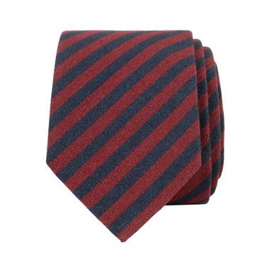 Červeno-modrá pruhovaná kravata z hedvábí