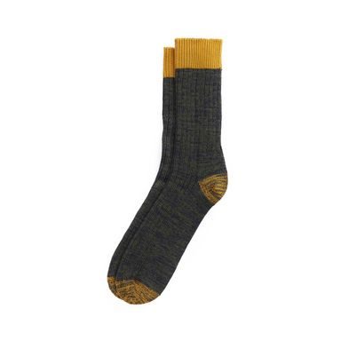 Barbour Twisted Contrast Socks — Forest Mist