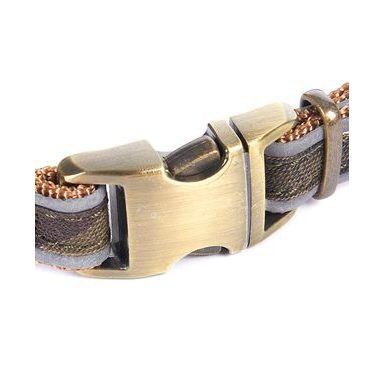 Barbour Reflective Tartan Dog Collar — Taupe/Pink Tartan