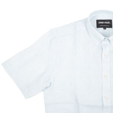 Lněno-bavlněná košile s mandarinským límcem Knowledge Cotton Apparel Larch LS - Total Eclipse