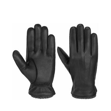 Zimní rukavice Stetson z jelenice a kašmíru - Black