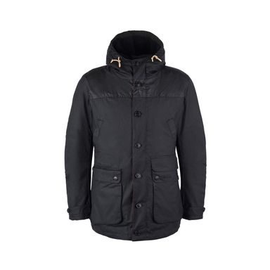 Barbour International Dowanside Wax Parka Jacket — Classic Black