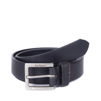 Barbour Pull Up Leather Belt — Black