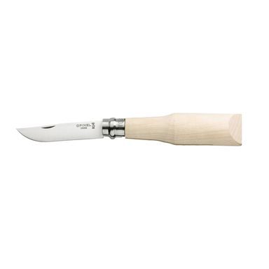 Zavírací nůž Opinel N°08 Inox s neopracovanou javorovou rukojetí