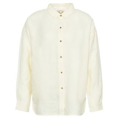 Barbour Hampton Relaxed Linen Shirt — Lemon Souffle