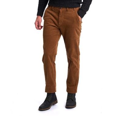 Barbour Neuston Stretch-Cord Trousers — Dark Honey