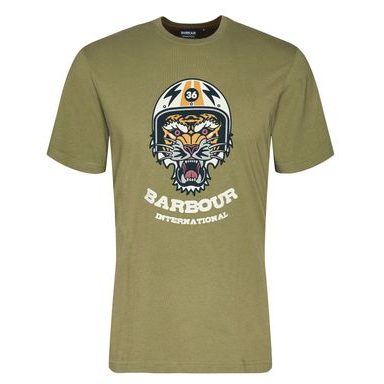 Barbour International Socket Graphic T-Shirt — Olive Branch