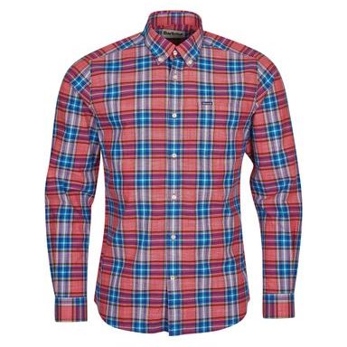 Kostkovaná košile Barbour Hartcliff - Red (button-down)