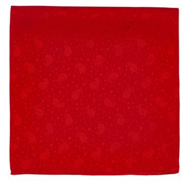 Červený hedvábný kapesníček s paisley vzorem John & Paul