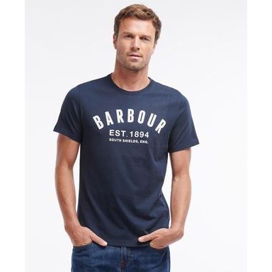 Bavlněné tričko Barbour Ridge Logo Tee - Navy