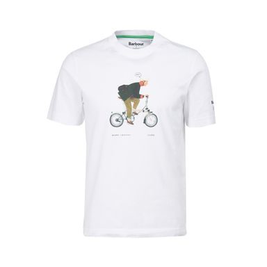 Bavlněné tričko Barbour x Brompton Slowboy - White