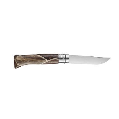 Zavírací nůž Opinel N°08 Inox s neopracovanou rukojetí ze zimostrázu