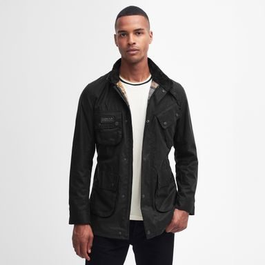 Barbour International Tourer Slim Wax Jacket — Classic Black