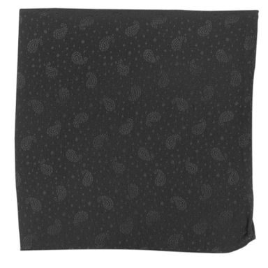 Černý hedvábný kapesníček s paisley vzorem John & Paul