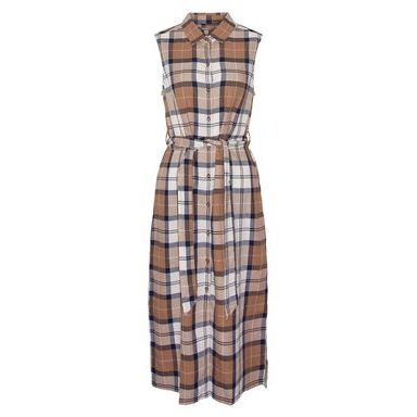 Barbour Rutherglen Sleeveless Midi Dress — Khaki