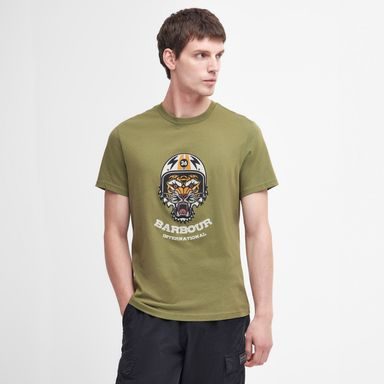 Barbour International Socket Graphic T-Shirt — Olive Branch