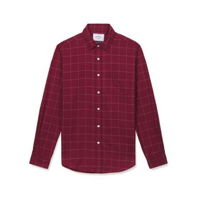 Lehká flanelová košile Portuguese Flannel Checkline - Bordeaux