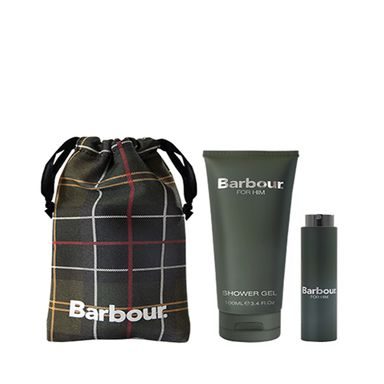 Cestovní dárková sada přepravní taštičky, sprchového gelu a parfémové vody Barbour For Him (100 ml, 15 ml)