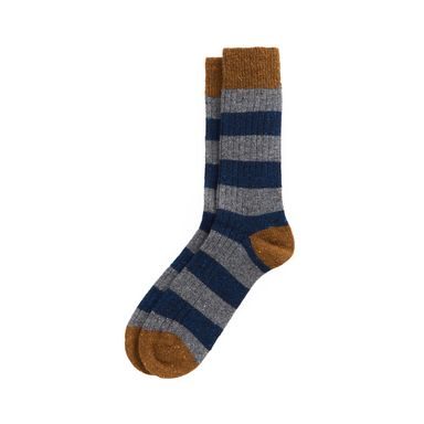 Barbour Houghton Stripe Socks — AsphaLight/Navy