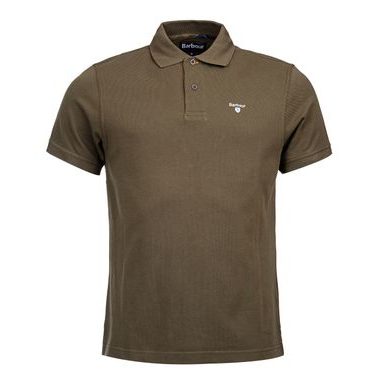 Barbour Tartan Pique Polo Shirt — Dark Olive