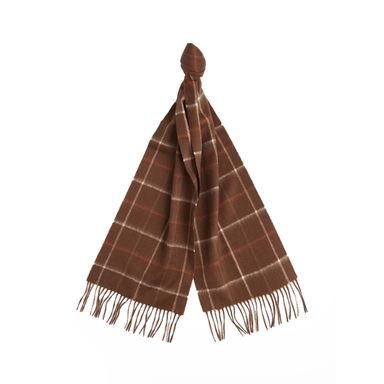 Barbour Tattersall Lambswool Scarf — Warm Ginger