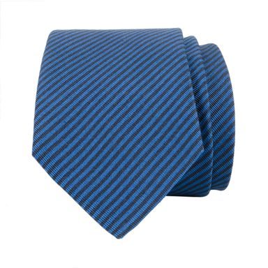 Modro-černá pruhovaná kravata z hedvábí