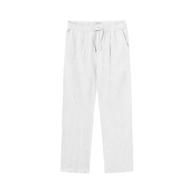 Lněné kalhoty Knowledge Cotton Apparel — Bright White