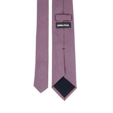 Hnědá hedvábná kravata s květy John & Paul