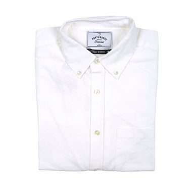 Bavlněná košile Portuguese Flannel Belavista - krémově bílá (button-down)