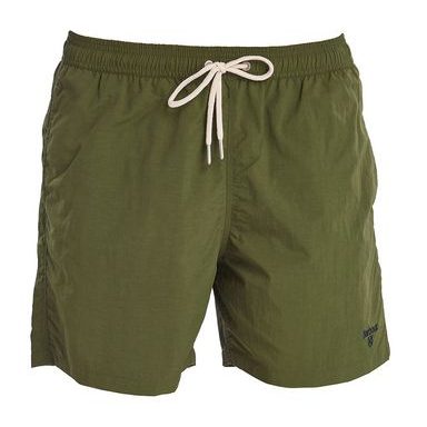 Jednobarevné plavky Barbour Essential Logo 5'' Swim Shorts - olivové
