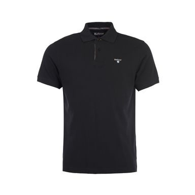 Barbour Tartan Pique Polo Shirt — Classic Black